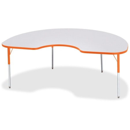Jonti-Craft Berries Kidney Activity Table, 48 in. x 72 in., A-height, Freckled Gray/Orange/Gray 6423JCA114