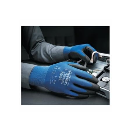 Hyflex 11-618 Polyurethane Palm Coated Gloves, Size 9, Black/Dark Blue, 12PK 012-11-618-9