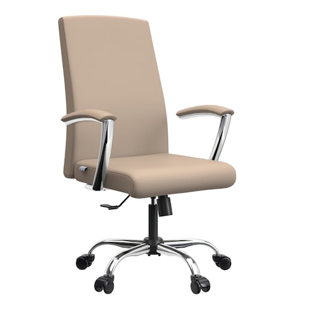 Leisuremod Evander Faux Leather Swivel Office Chair, Aluminum Frame, Tilt Control EO20LGRL