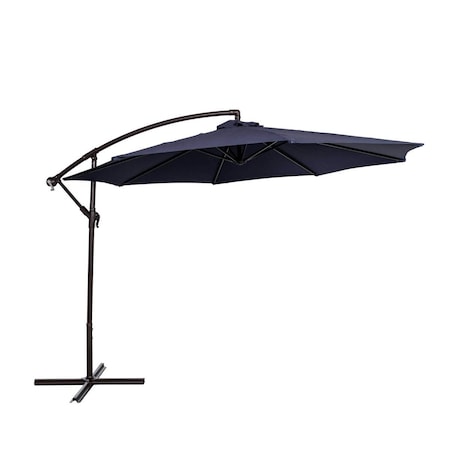 Blue Wave 10 ft. Breez-Tex Captiva Cantilever Spa Side Umbrella with Cover, Navy Blue NU6888
