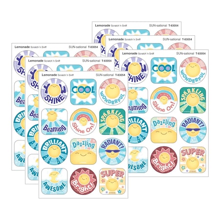 Trend SUN-sational, Lemonade Scent Scratch 'n Sniff Stinky Stickers, 48-Piece Set, 6PK T83054