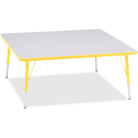 Jonti-Craft Berries Square Activity Table, 48 in. x 48 in., E-height, Freckled Gray/Yellow/Gray 6418JCE007