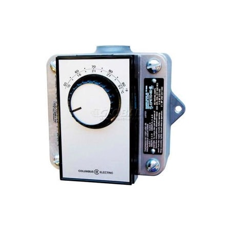 Tpi Line Voltage Thermostat, SPDT, Bi-Metal, 50-90 Degrees F, 22A @ 120-480V AC, Black/Gray EPETP8S