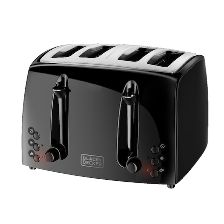 Black & Decker 4-Slice Toaster with Extra Wide Slots in Black TR1410BD