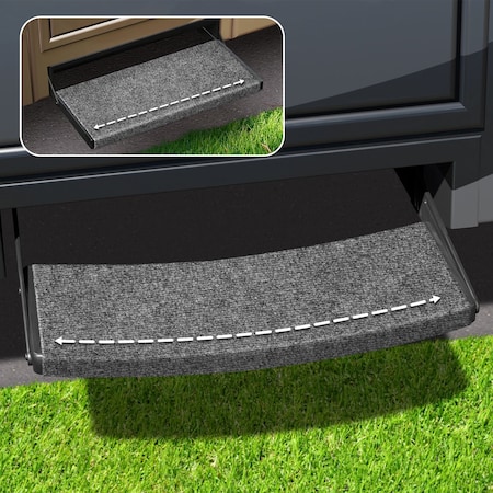 Presto Fit STEPS AND STEP RUGS RV Outrigger Universal RV Step Rug 22 Inch Width Castle Gray Shrinkwrap And S 2-0393