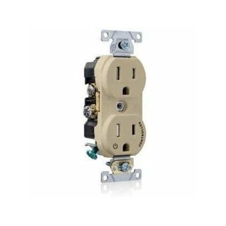 Leviton Dec Plus Dup 15A 125V TR 1Mrk-Ctrl Ivr TBR15-S1I