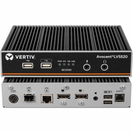 Vertiv AVOCENT LONGVIEW 5520 HIGH-PERFORMANCE KVM EXTENDER, RECEIVER, DUAL HEAD, 4K LV5520R-400