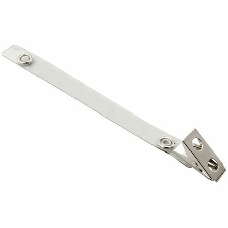 Brady STRAP CLIP, CLEAR, 5 3/4in 146MM, FLEX VINYL STRAP W/ 2-HOLE CLP, NICKEL PLATED STEEL 2105-3250