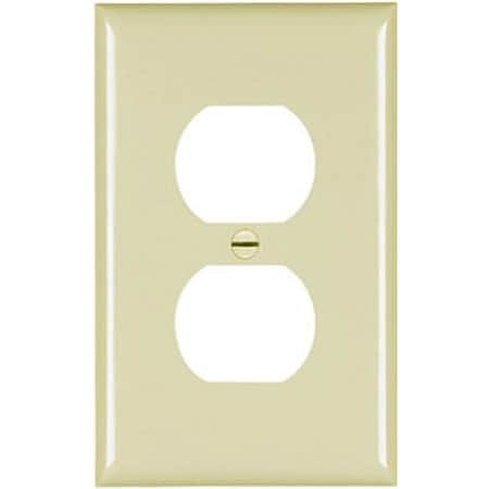 Legrand Outlet Wallplate, 3-3/4 in L, 3-1/2 in W, 1 -Gang, Nylon, Ivory TPJ8ICC70