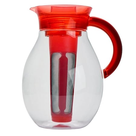 Primula Big Iced Tea Pitcher, 1 gal Capacity, Stainless Steel/Tritan Plastic, Red PTBRE-3710