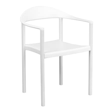 Flash Furniture Cafe Chair, Stackable, Plastic, White RUT-418-WH-GG