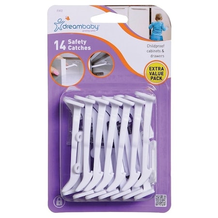 Dreambaby Secure Catch, 314 in L, 1116 in W, Plastic, White L1412