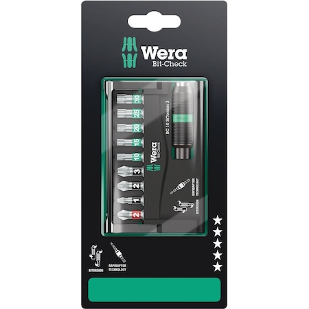 Wera Bit-Check 10 BiTorsion 3 SB, 10 pieces 5073418001