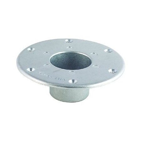Ap Products Pedestal Base, Round Flush Mount, 6" Diameter x 2" Height, 6 Mounting Holes, Chrome Plated 013-1112
