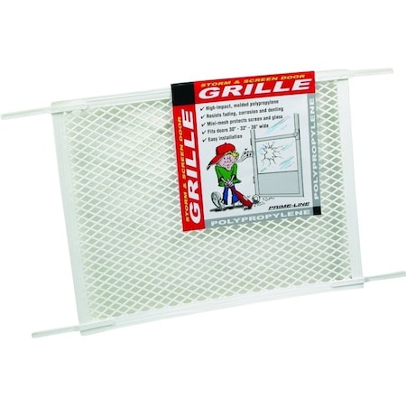 Make-2-Fit Hinged Screen Door Grill, 3412 in W, 20 in H, Plastic, For 30 to 36 in W Sliding Screen Doors PL 15517