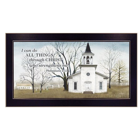 Homeroots I Can Do All Things 1 Black Framed Print Wall Art 404508
