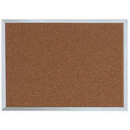 Aarco Natural Pebble Grain Cork Bulletin Board Aluminum Frame 18"x24" DB1824
