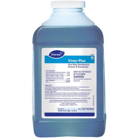 Diversey Quat Cleaner and Disinfectant Concentrate, 2.5L Bottle, 2 PK 101102926