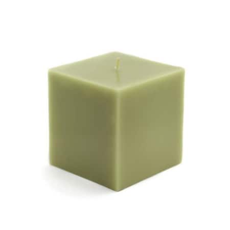 Vaser Designs 3 x 3 in. Sage Square Pillar Candles, Green VA2593434