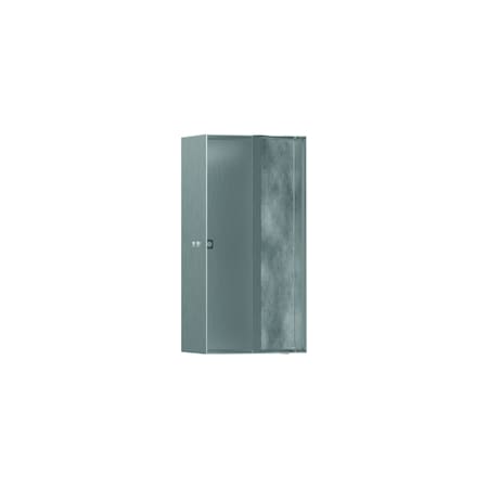 Hansgrohe XtraStoris Rock Wall Niche with Tileable Door 12"x 6"x 4" in Brushed Stainless Steel 56082800