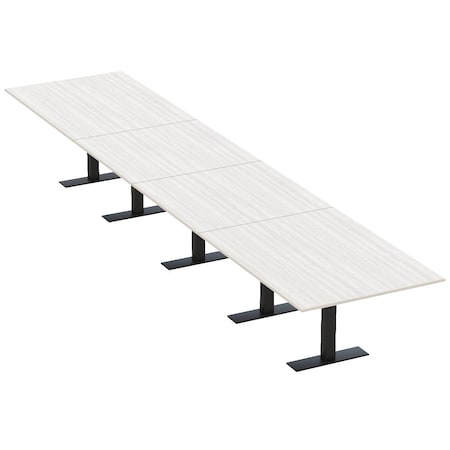 Skutchi Designs 20ft Conference Table W/ Power Unit | 20 Person Modular Rectangular Meeting Table | Harmony Series HAR-REC-48x240-T.BK-WA7976-NA