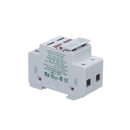 Aaon Fuse Holder, 600 Volt, 30 Amp, 2 Pole V40510