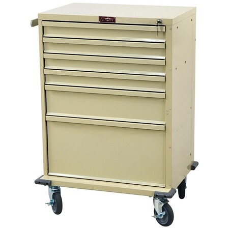 Harloff Tall Value Line 6 Drawer Procedure Cart with Key Lock V30-6K