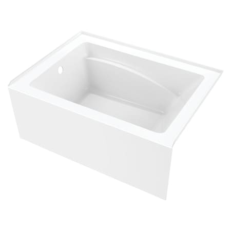 Kingston Brass 48" Acrylic Rectangular 3-Wall Alcove Tub, Left Hand Drain, Glossy White VTAM4836L22T
