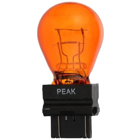 Eiko Peak Miniature Automotive Bulb, 12.8 V, Incandescent Lamp, Wedge, Amber/Red 3157NALL-BPP