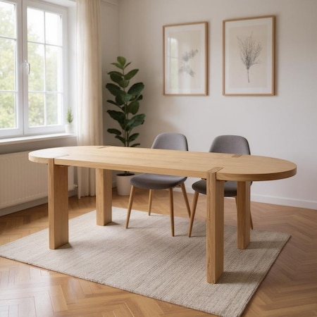 Homeroots 91" Light Brown Wood Oval Dining Table 604024