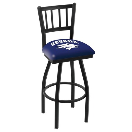Holland Bar Stool Co 36" Blk Wrinkle Nevada Swivel Bar Stool, Jailhouse Back L01836NevaUn