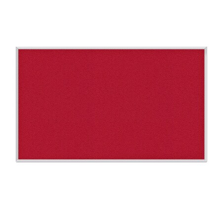 Ghent Fabric Bulletin Board, Satin Aluminum Frame, 3'Hx4'W, Red AT34F98