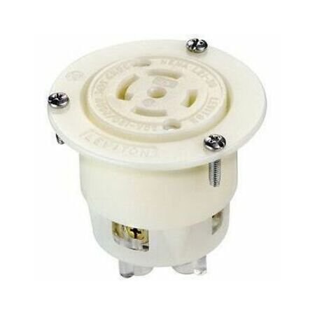 Leviton LockingReceptacle, 30A, 3hp, 120/208VAC, Wht 2816