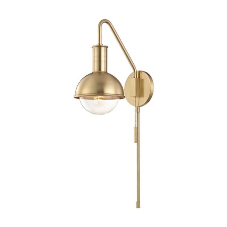 Mitzi Riley 1 Light Plug-In Sconce 6 In. Aged Brass HL111101-AGB