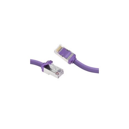 Cable Wholesale Slim Cat8 Purple S/FTP Ethernet Patch Cable, Molded Boot, 40Gbps - 2000MHz, 6mm OD, 4-Pair 13X8-64107