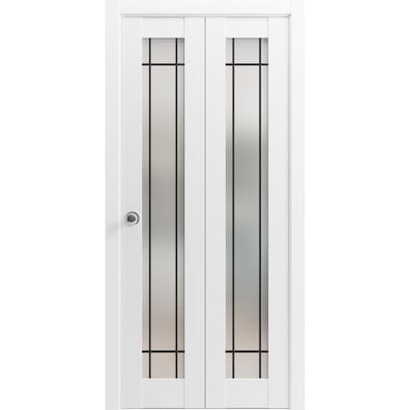 Sartodoors Sliding Closet Bi-fold Doors Planum 2112 White Solid Core Modern Interior PLANUM2112BF-WS-84 x 84 (2* 42x84)
