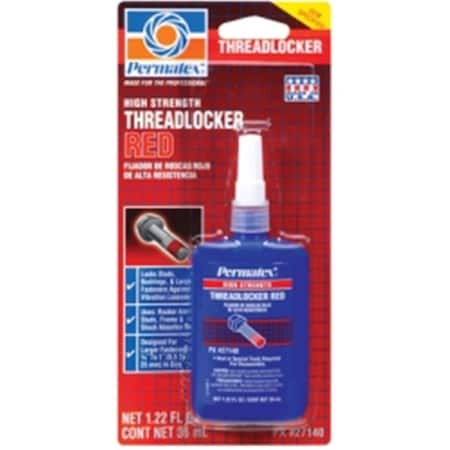 Permatex High Strength Red Threadlocker, 36 ml Bottle Carded, 6PK PTX27140