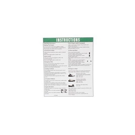 Genie REPLACEMENT DECAL, NOTICE OPER INSTUCTIONS 1000057