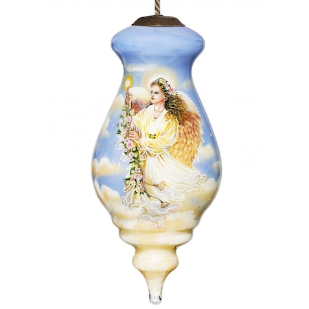 Homeroots Angel Divine Hand Painted Mouth Blown Glass Ornament 477514