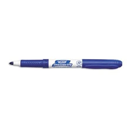 Bic Great Erase Grip Dry Erase Markers Fine Point Blue Dozen GDE11BE