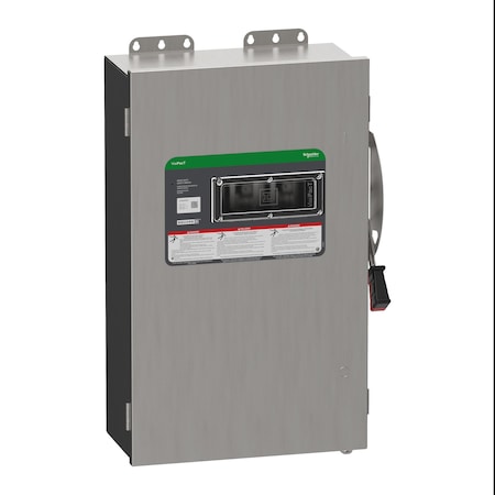Schneider Electric Safety Switch, Fusible, 3PST, Three Phase, NEMA 4X, Indoor/Outdoor, 18-8 Stainless Steel VH364DSGL