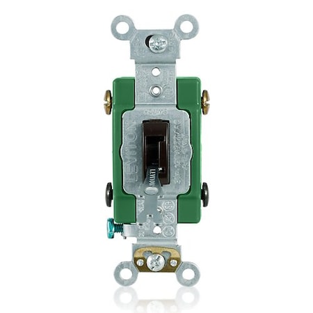 Leviton Wall Switch, 2 hp, Locking, 30 A, Brown 3032-2L
