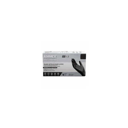 Gloveworks By Ammex Disposable Exam Gloves Professional Nitrile Large Black Powder Free Chlorinated ABNPF46100