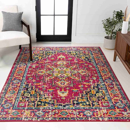 Jonathan Y Brooklyn Geometric Medallion Red/Pink 8 ft. x 10 ft. Area Rug MDP207C-8
