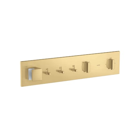 Axor ShowerComposition Thermostatic Module Trim for 3 Functions in Brushed Gold Optic 12572251