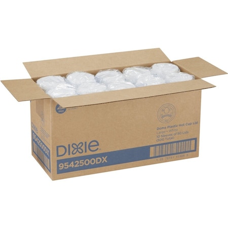 Dixie Large Hot Cup Lids by GP Pro, White, 50PK DXE9542500DX