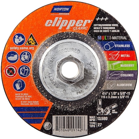 Saint-Gobain Abrasives GRINDING WHEEL 1/8X4.5 in. 70184609142