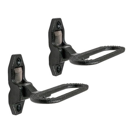 Mytee Products 2 Pcs 6-5/16inW x 4-3/4inD Black Galvanized Steel Trailer Folding Step 440LBS, 2PK FS-MED-BLKx2