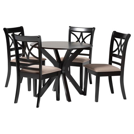 Baxton Studio Julia Dining Set, 5-Piece, Sand 269-10760-10892-ZORO