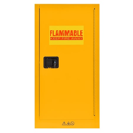 Edsal Cabinet, 16 Gal, 23"Wx18"Dx44"H, Yellow SC16F-P